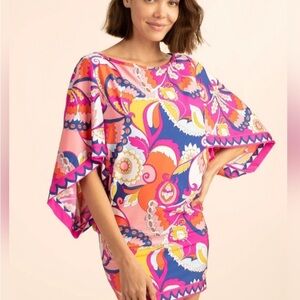 Trina Turk Vibrant Pink and Blue Mini Dress